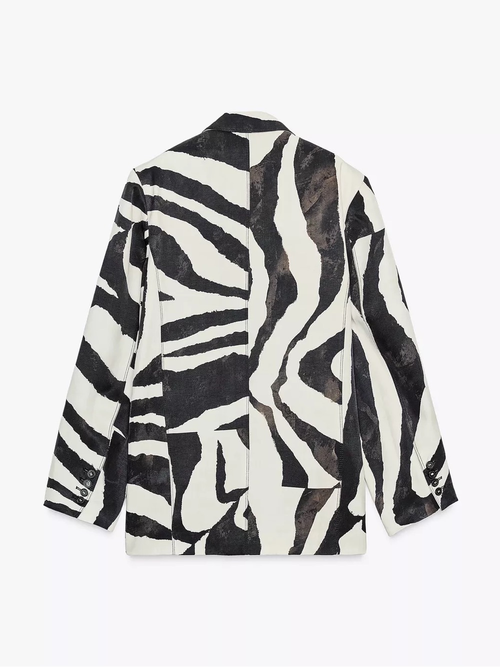 Zara Black and White Zebra-Print Blazer - Picture 7 of 9